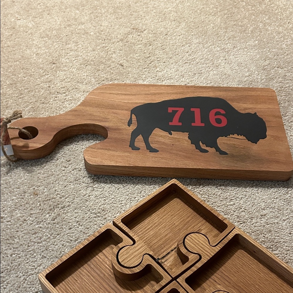 Hand made Wooden Cutting Board with Buffalo Design